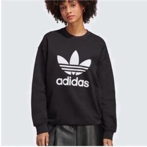 Adidas Black Trefoil Crewneck Sweatshirt